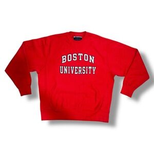Champion Red and White Boston University Crewneck Sweatshirt 🤓